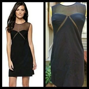 Betsey Johnson Mesh Illusion Sleeveless Black bodycon mini Dress NWT SEXY AF LBD